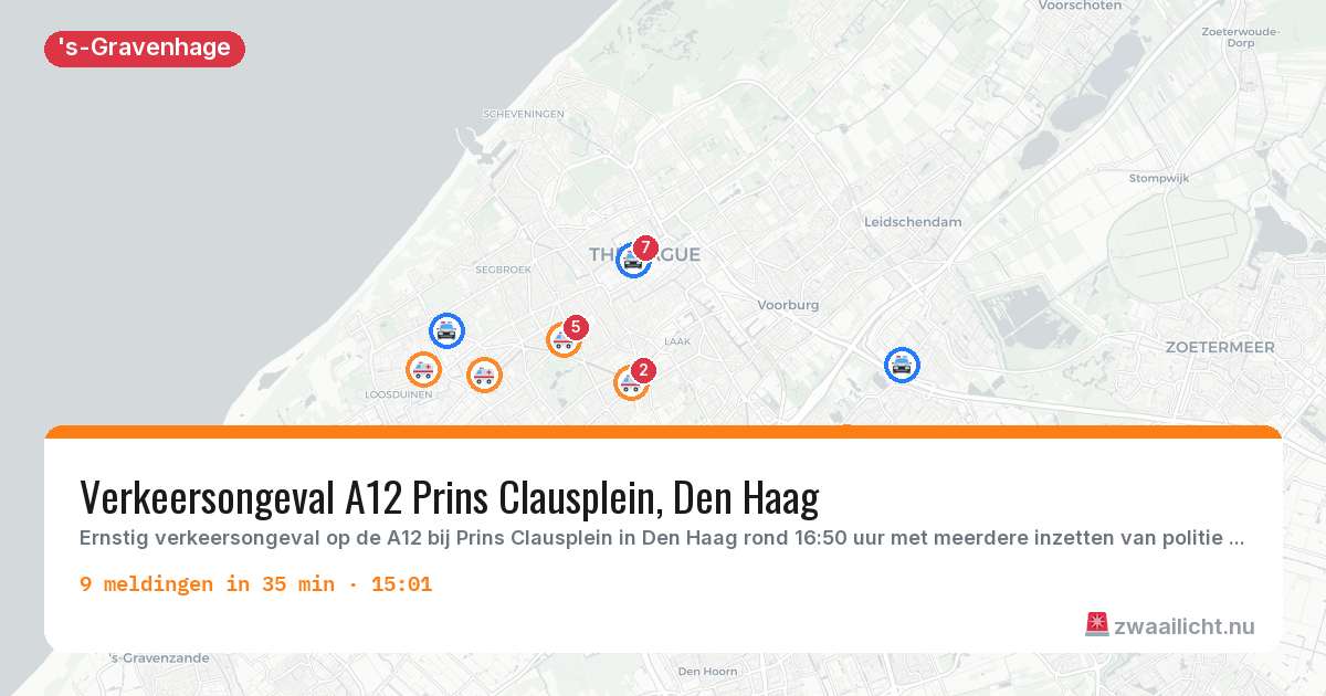 Kaart van de activiteitspiek bij 's-Gravenhage