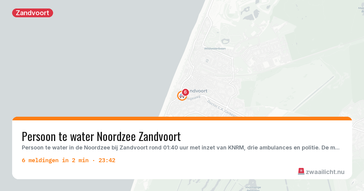 Kaart van de activiteitspiek bij Zandvoort
