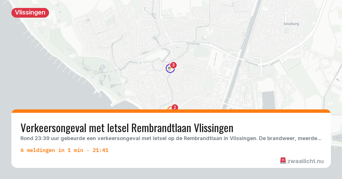 Kaart van de activiteitspiek bij Vlissingen