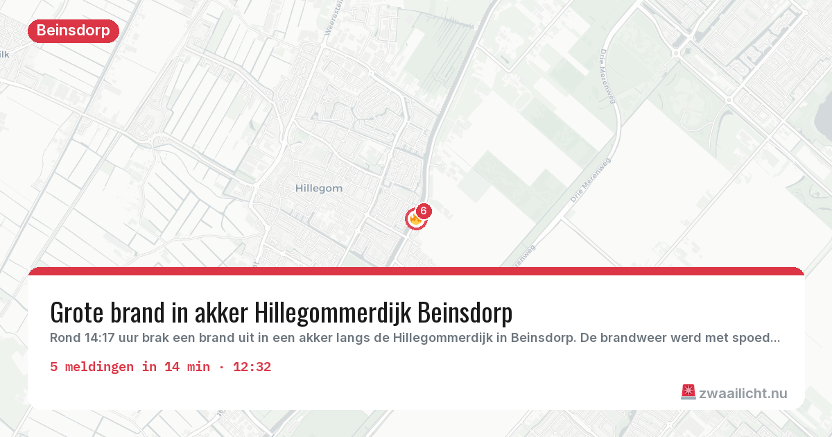 Kaart van de activiteitspiek bij Beinsdorp