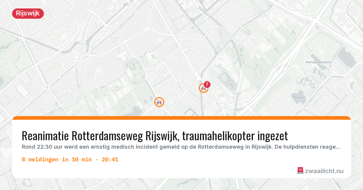 Kaart van de activiteitspiek bij Rijswijk