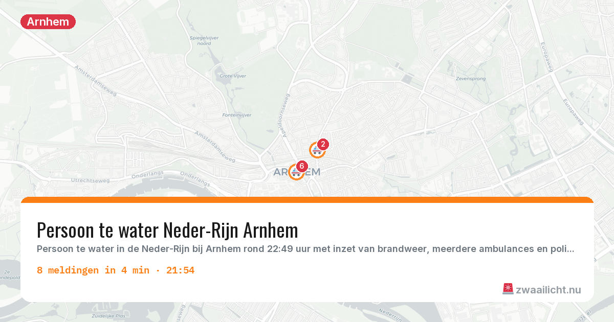Kaart van de activiteitspiek bij Arnhem