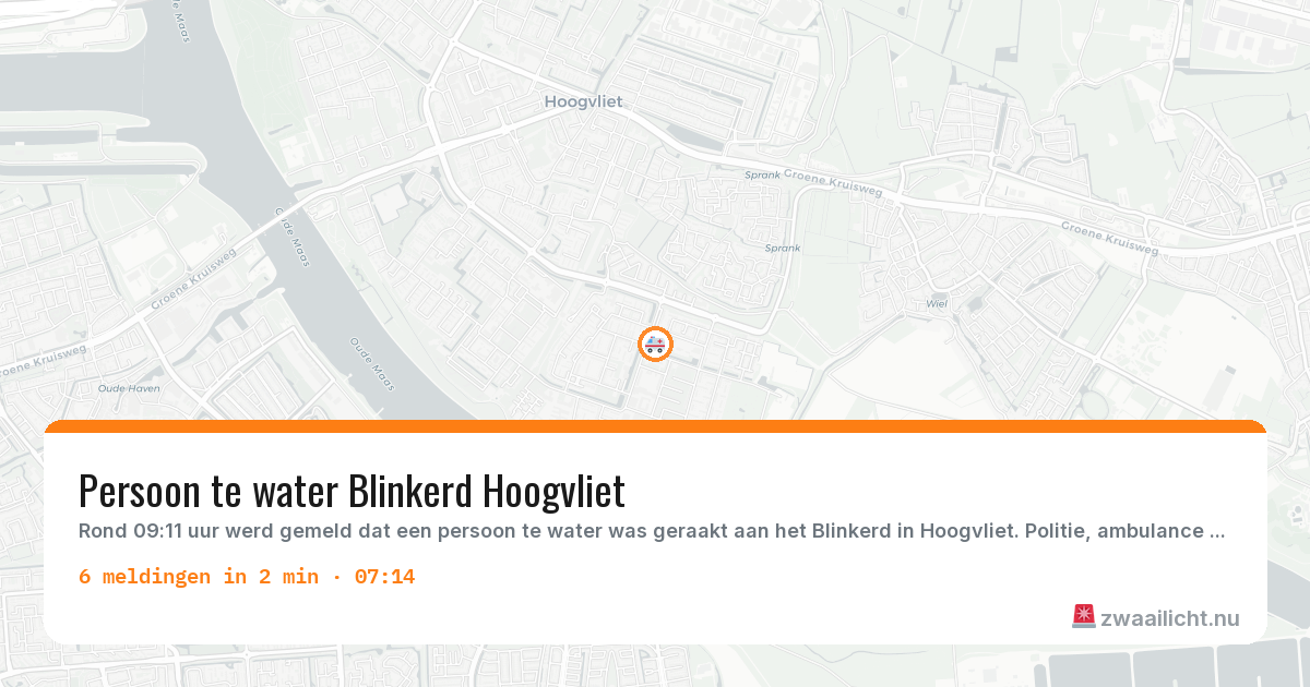 Kaart van de activiteitspiek bij Hoogvliet