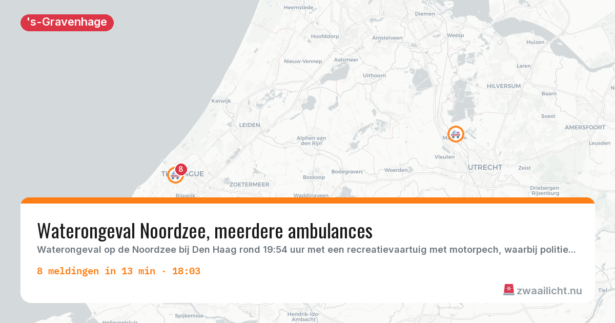 Kaart van de activiteitspiek bij 's-Gravenhage