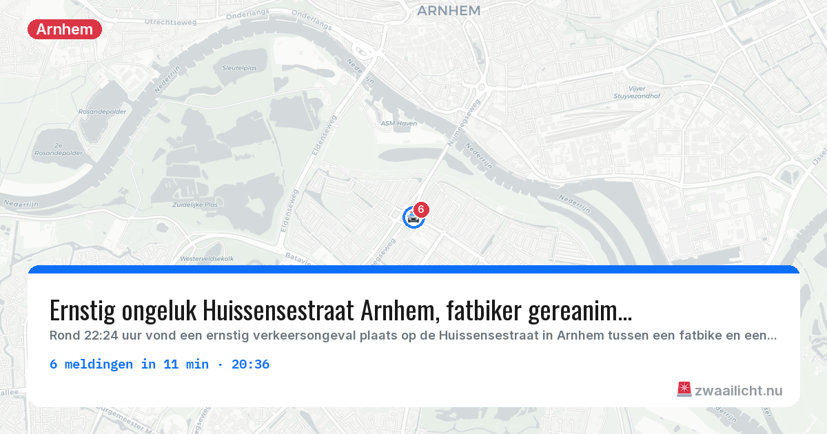 Kaart van de activiteitspiek bij Arnhem