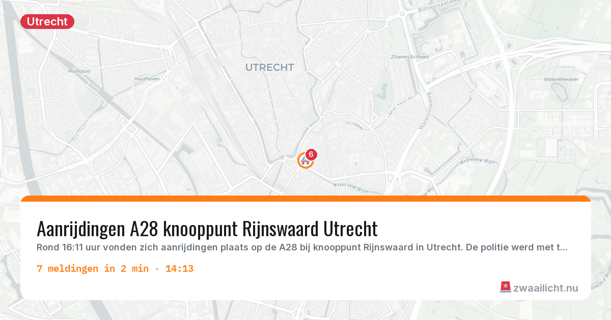 Kaart van de activiteitspiek bij Utrecht
