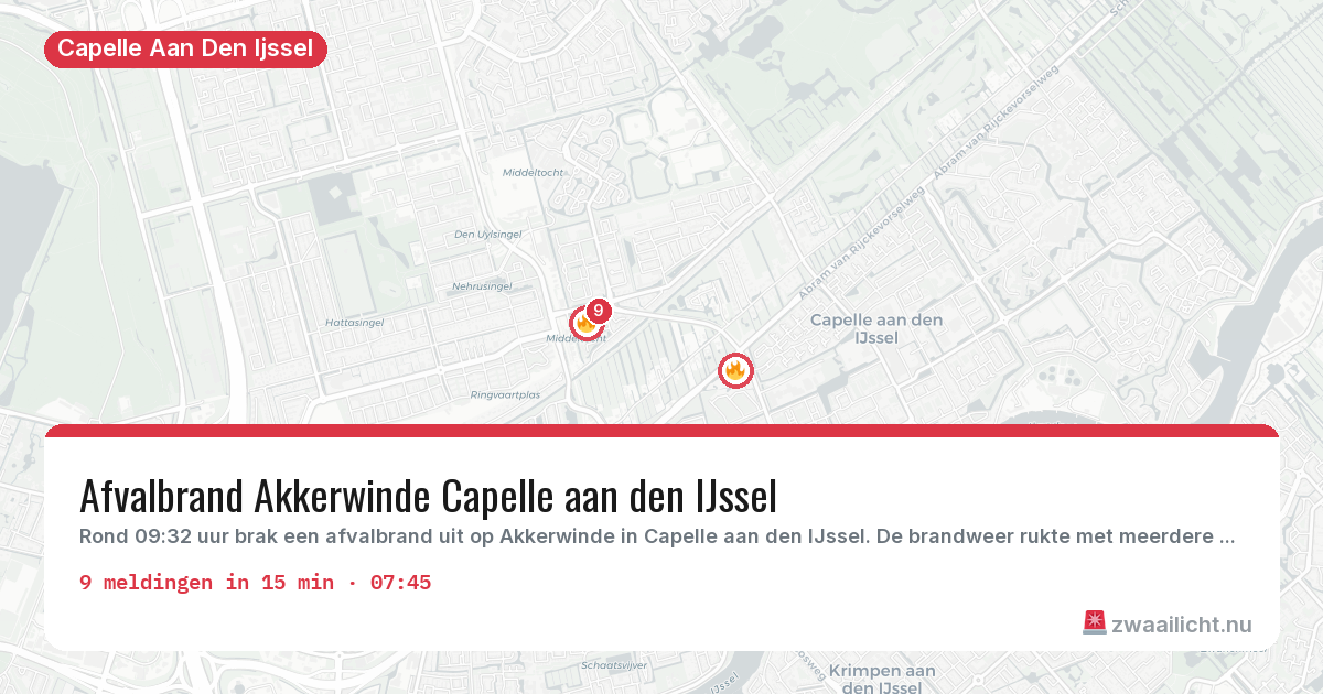 Kaart van de activiteitspiek bij Capelle Aan Den Ijssel