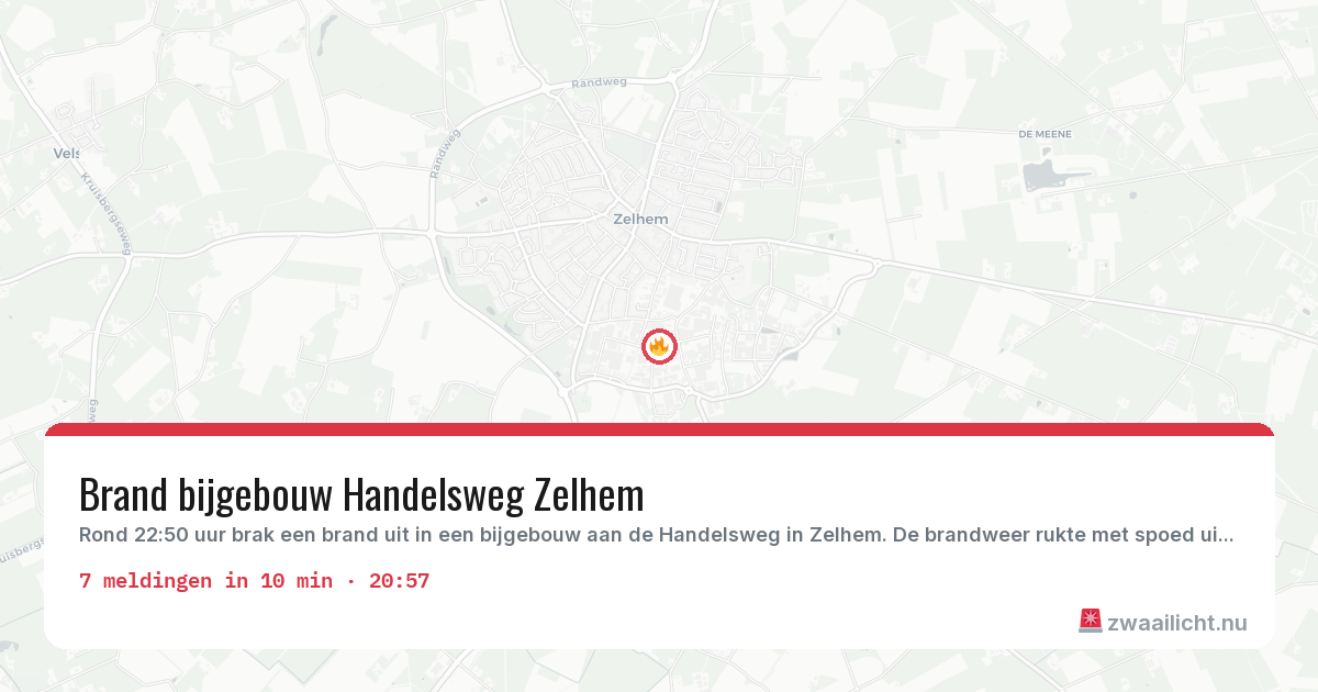 Kaart van de activiteitspiek bij Zelhem