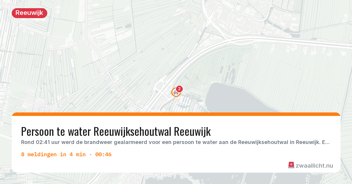 Kaart van de activiteitspiek bij Reeuwijk