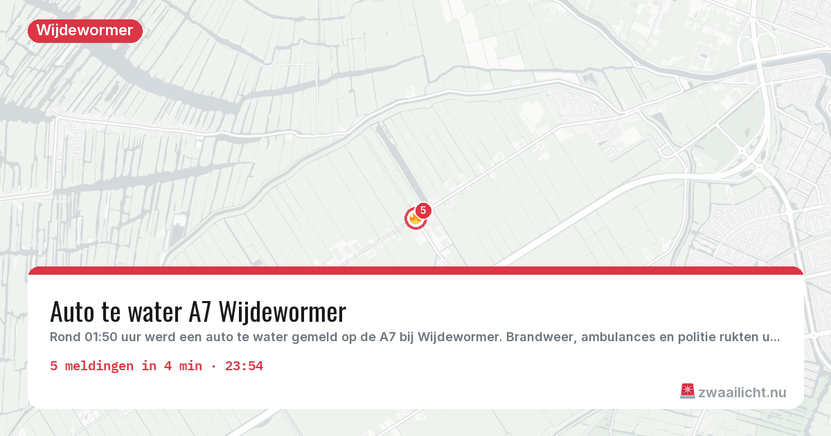 Kaart van de activiteitspiek bij Wijdewormer