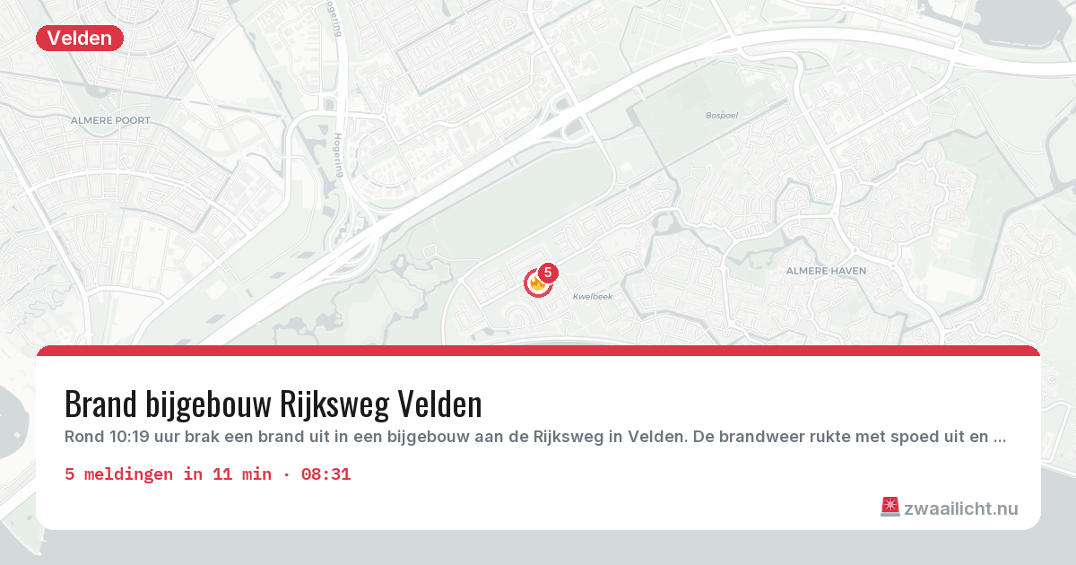 Kaart van de activiteitspiek bij Velden