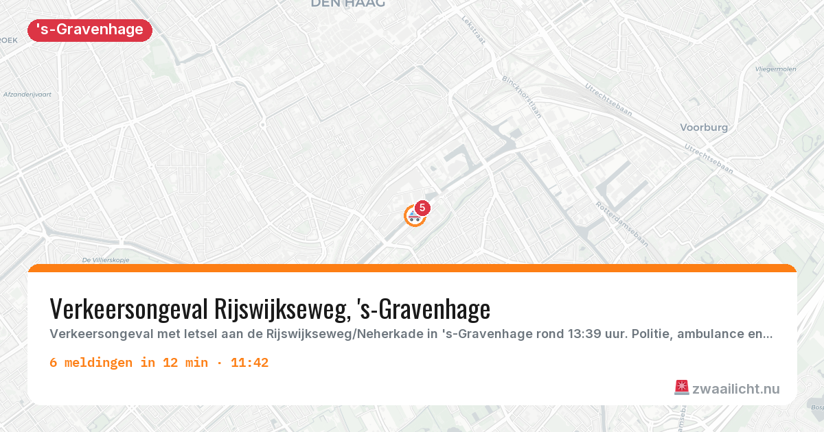 Kaart van de activiteitspiek bij 's-Gravenhage