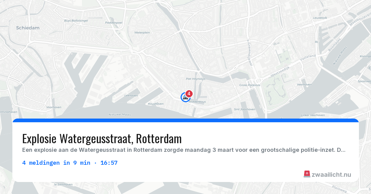 Kaart van de activiteitspiek bij Politie