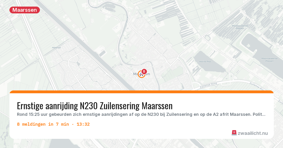 Kaart van de activiteitspiek bij Maarssen