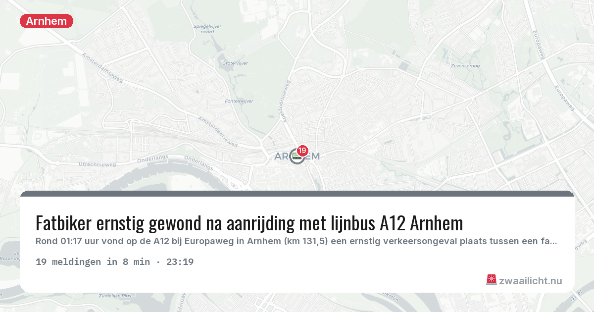 Kaart van de activiteitspiek bij Arnhem