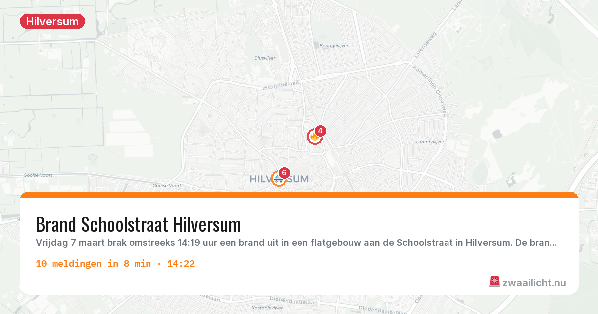 Kaart van de activiteitspiek bij Hilversum