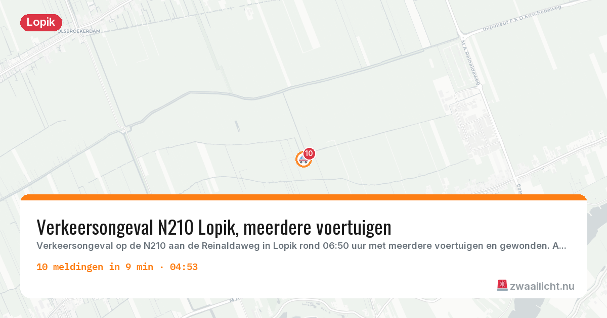 Kaart van de activiteitspiek bij Lopik