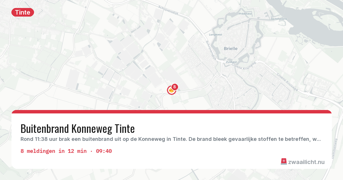 Kaart van de activiteitspiek bij Tinte