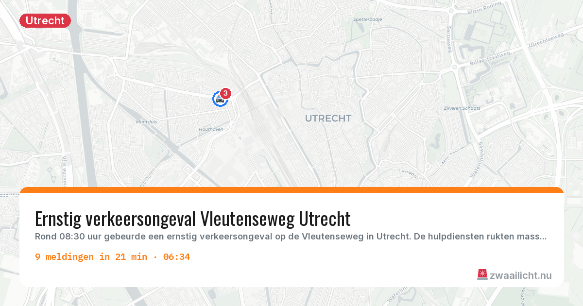 Kaart van de activiteitspiek bij Utrecht