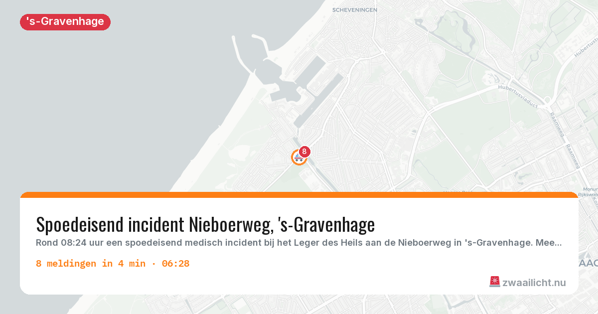 Kaart van de activiteitspiek bij 's-Gravenhage