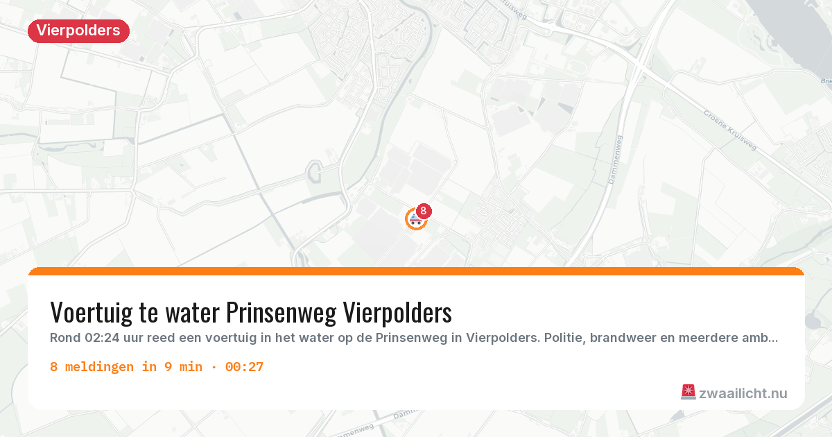 Kaart van de activiteitspiek bij Vierpolders