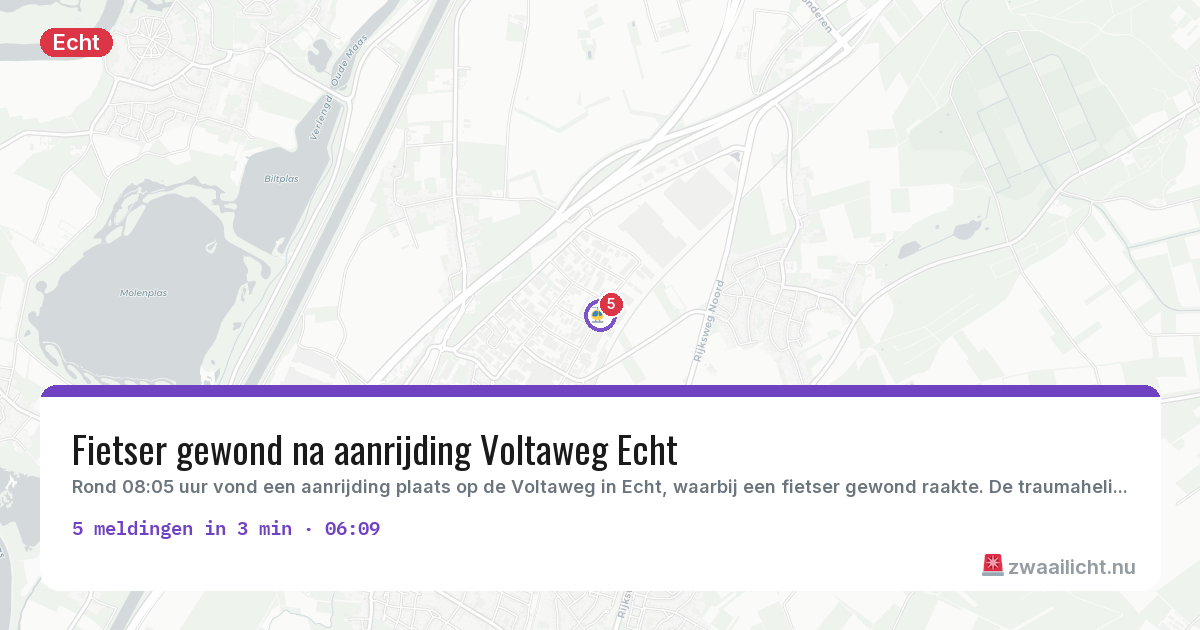 Kaart van de activiteitspiek bij Echt