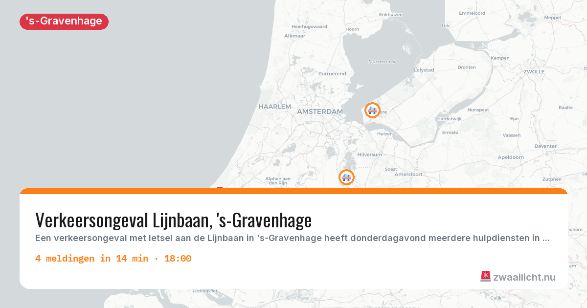 Kaart van de activiteitspiek bij 's-Gravenhage