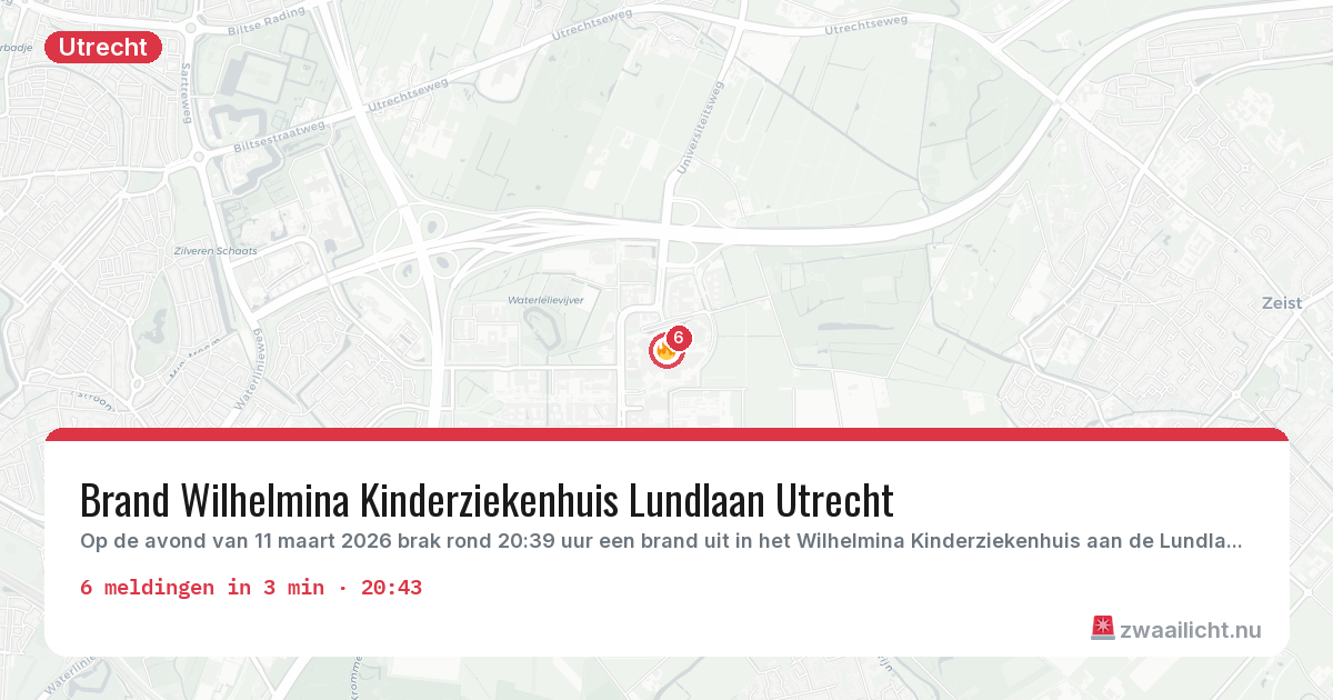 Kaart van de activiteitspiek bij Utrecht