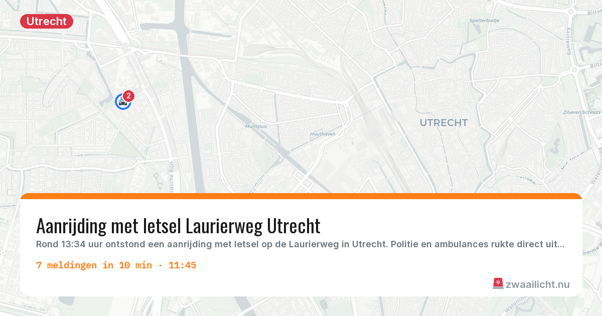 Kaart van de activiteitspiek bij Utrecht