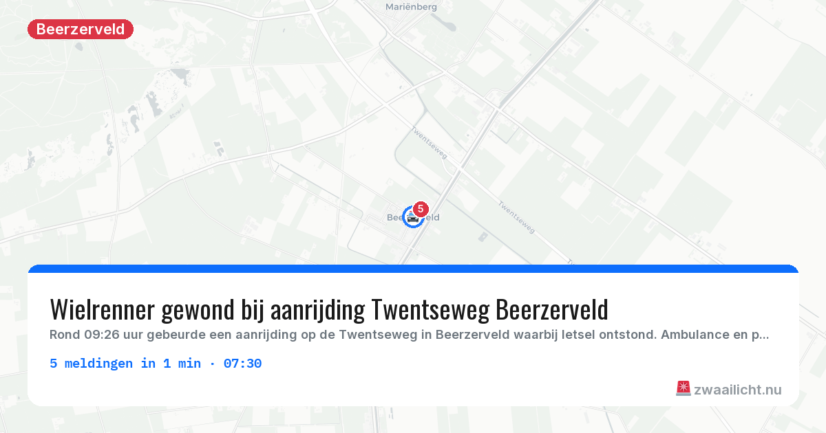 Kaart van de activiteitspiek bij Beerzerveld