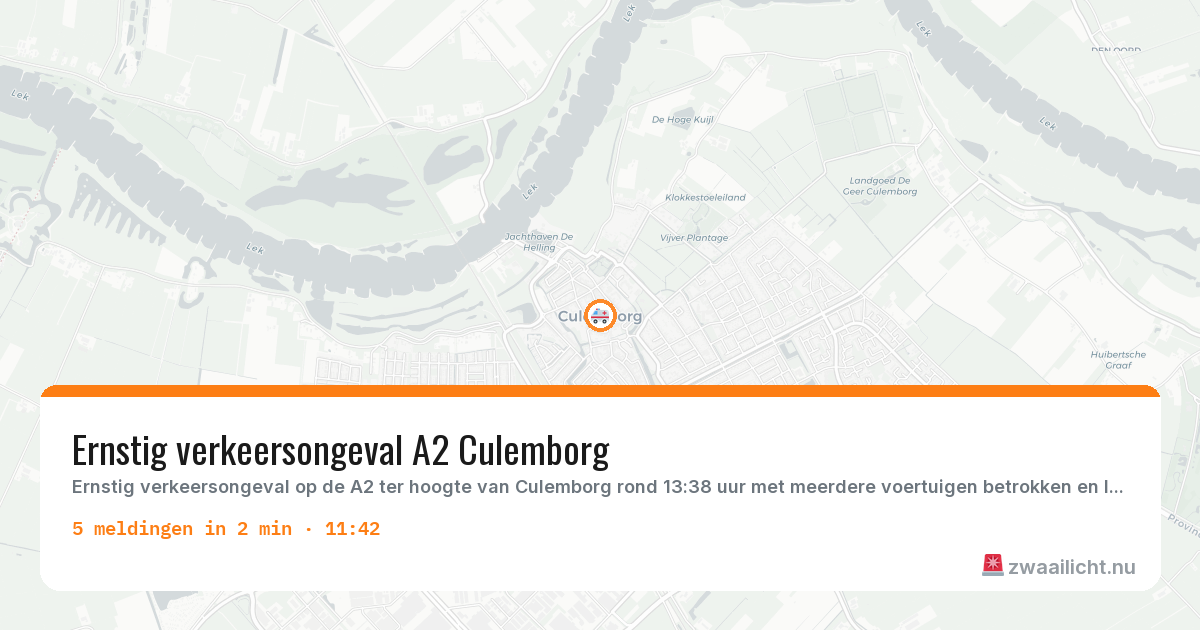 Kaart van de activiteitspiek bij Culemborg