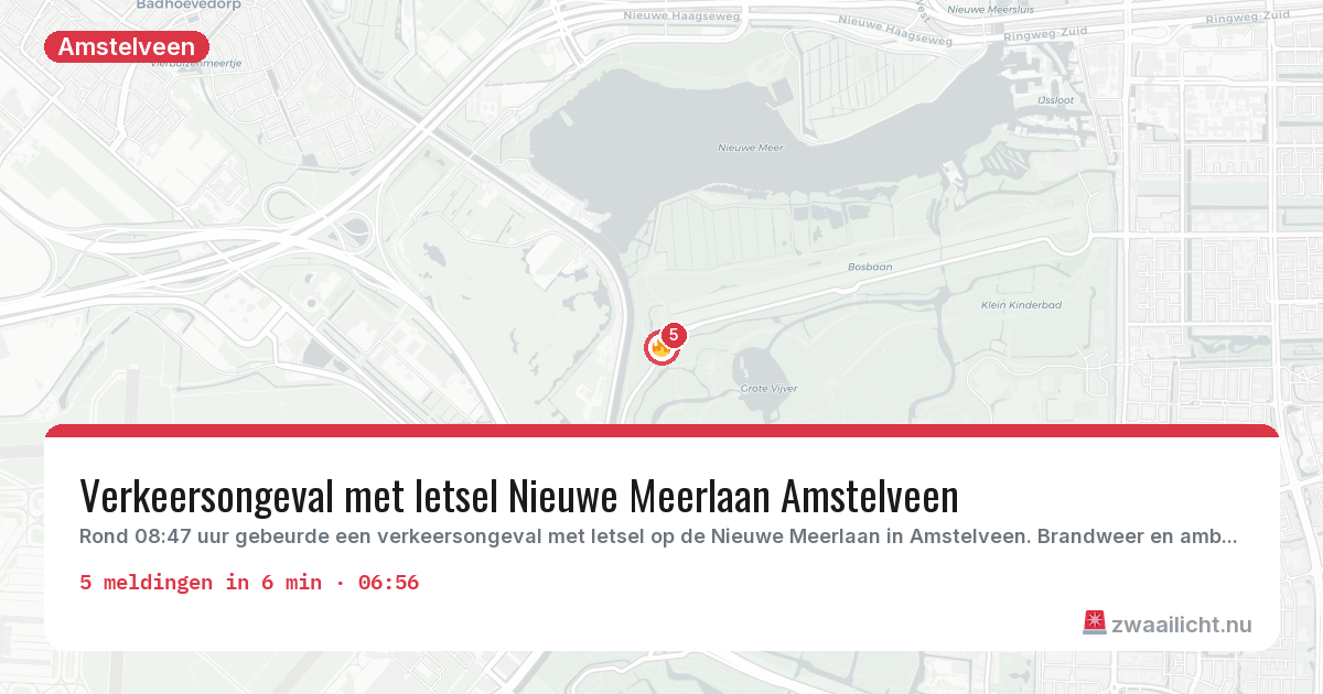 Kaart van de activiteitspiek bij Amstelveen
