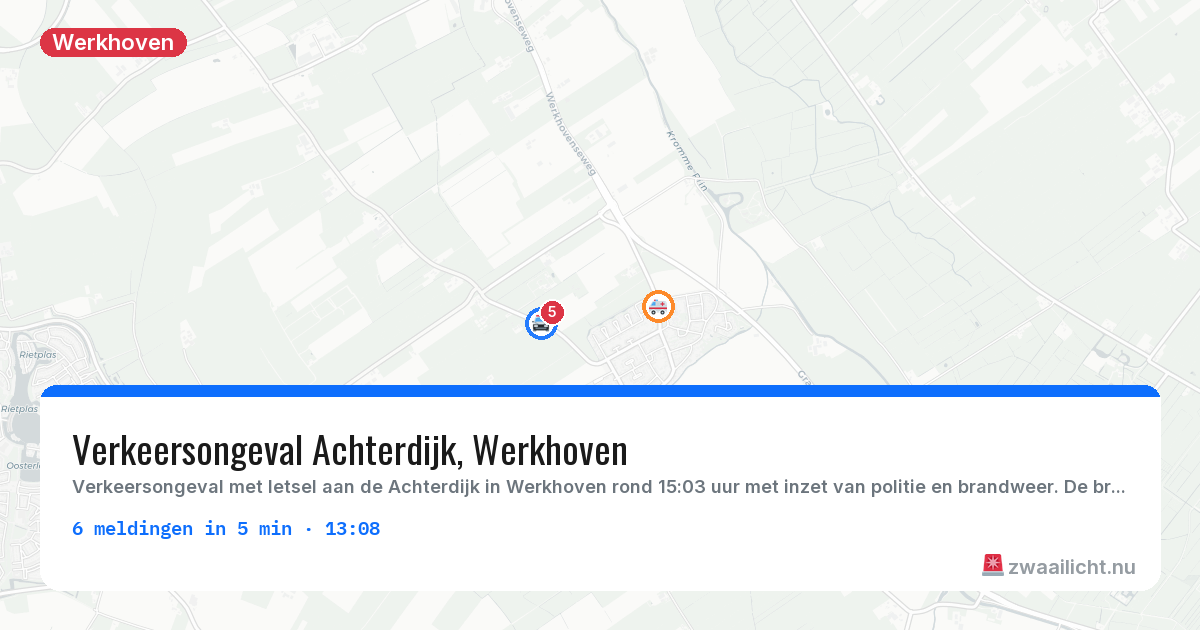 Kaart van de activiteitspiek bij Werkhoven