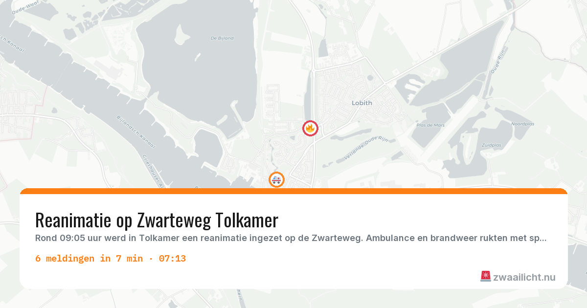 Kaart van de activiteitspiek bij Tolkamer