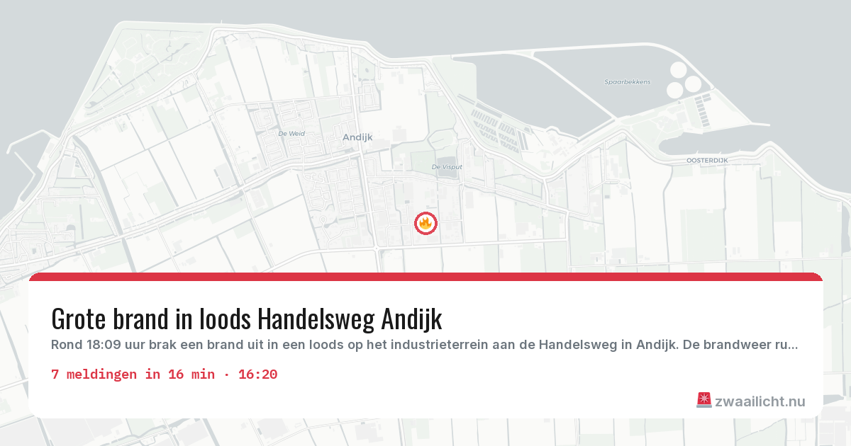 Kaart van de activiteitspiek bij Andijk