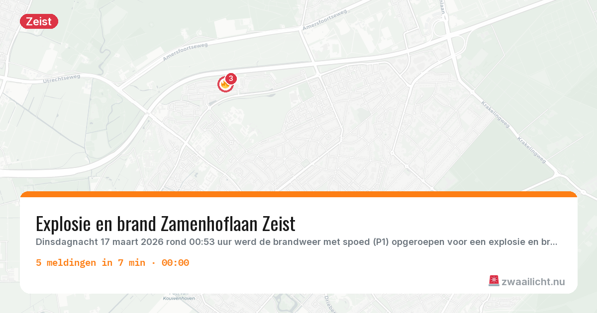 Kaart van de activiteitspiek bij Zeist