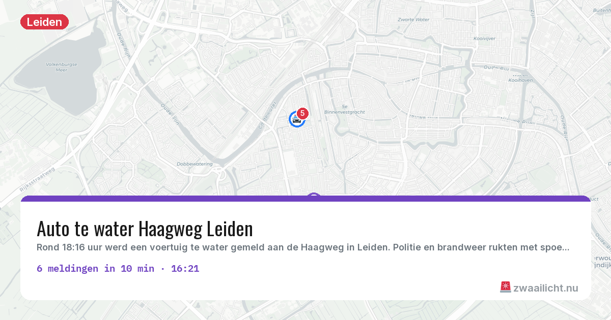 Kaart van de activiteitspiek bij Leiden