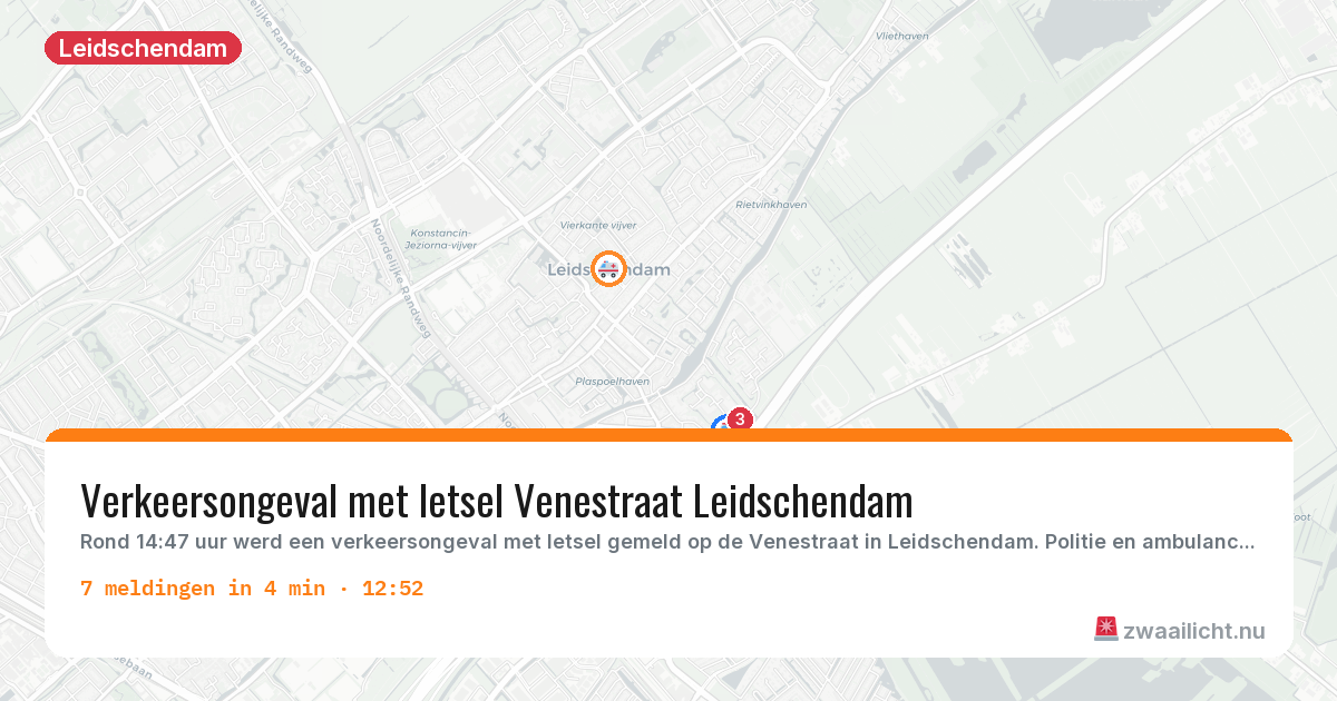 Kaart van de activiteitspiek bij Leidschendam