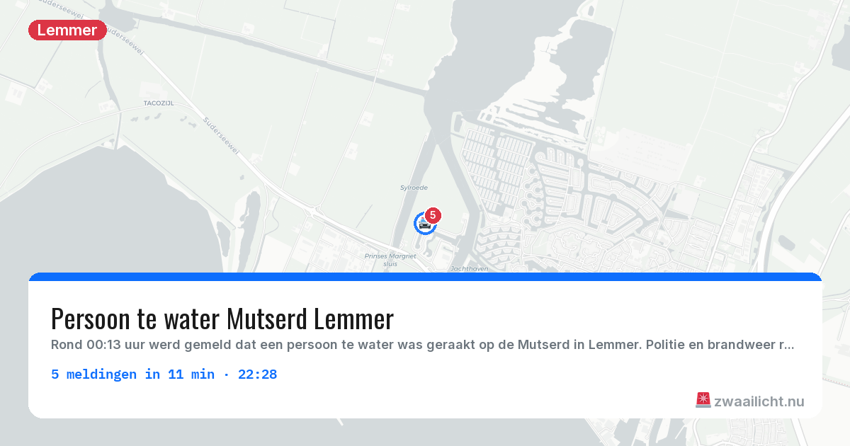 Kaart van de activiteitspiek bij Lemmer