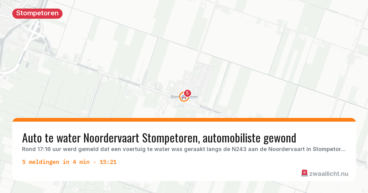 Kaart van de activiteitspiek bij Stompetoren