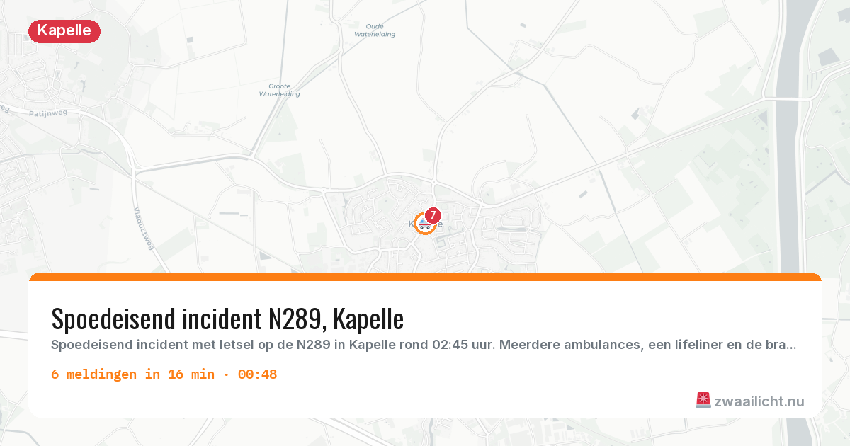 Kaart van de activiteitspiek bij Kapelle