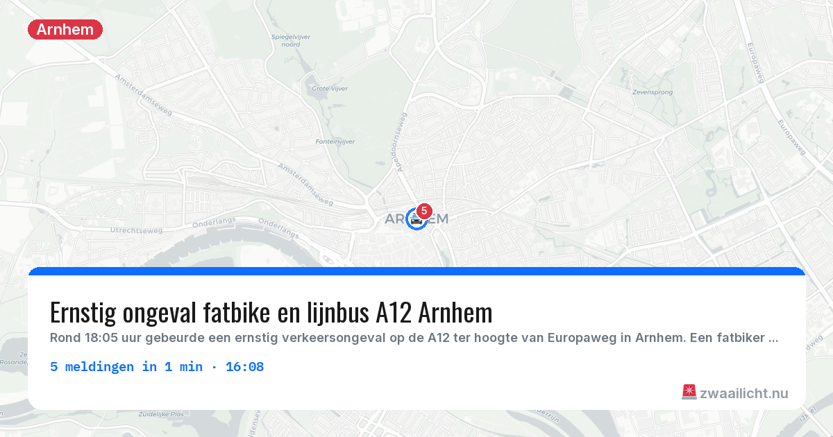 Kaart van de activiteitspiek bij Arnhem
