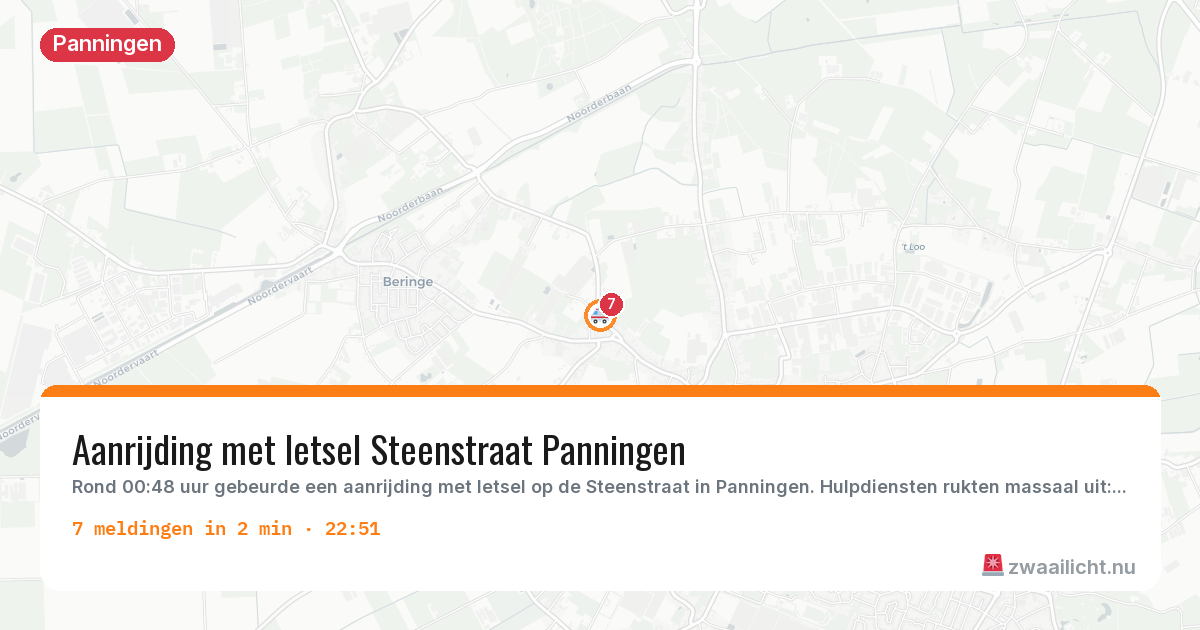 Kaart van de activiteitspiek bij Panningen
