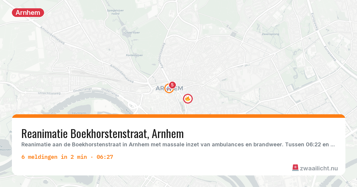 Kaart van de activiteitspiek bij Arnhem