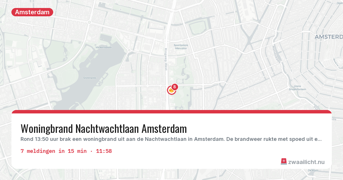 Kaart van de activiteitspiek bij Amsterdam