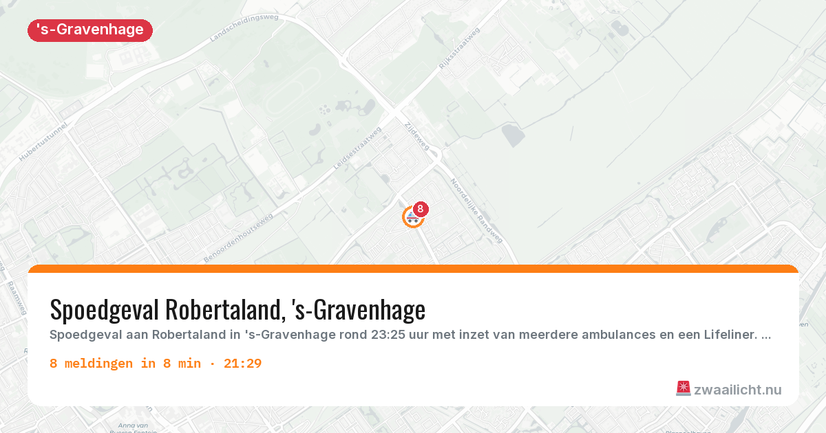 Kaart van de activiteitspiek bij 's-Gravenhage