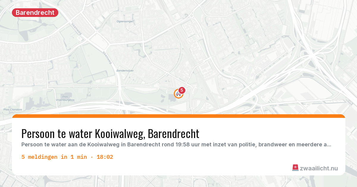 Kaart van de activiteitspiek bij Barendrecht