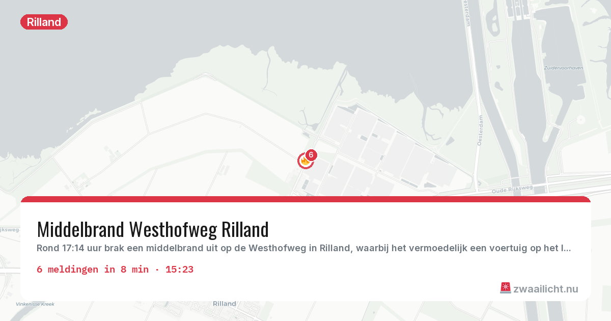 Kaart van de activiteitspiek bij Rilland