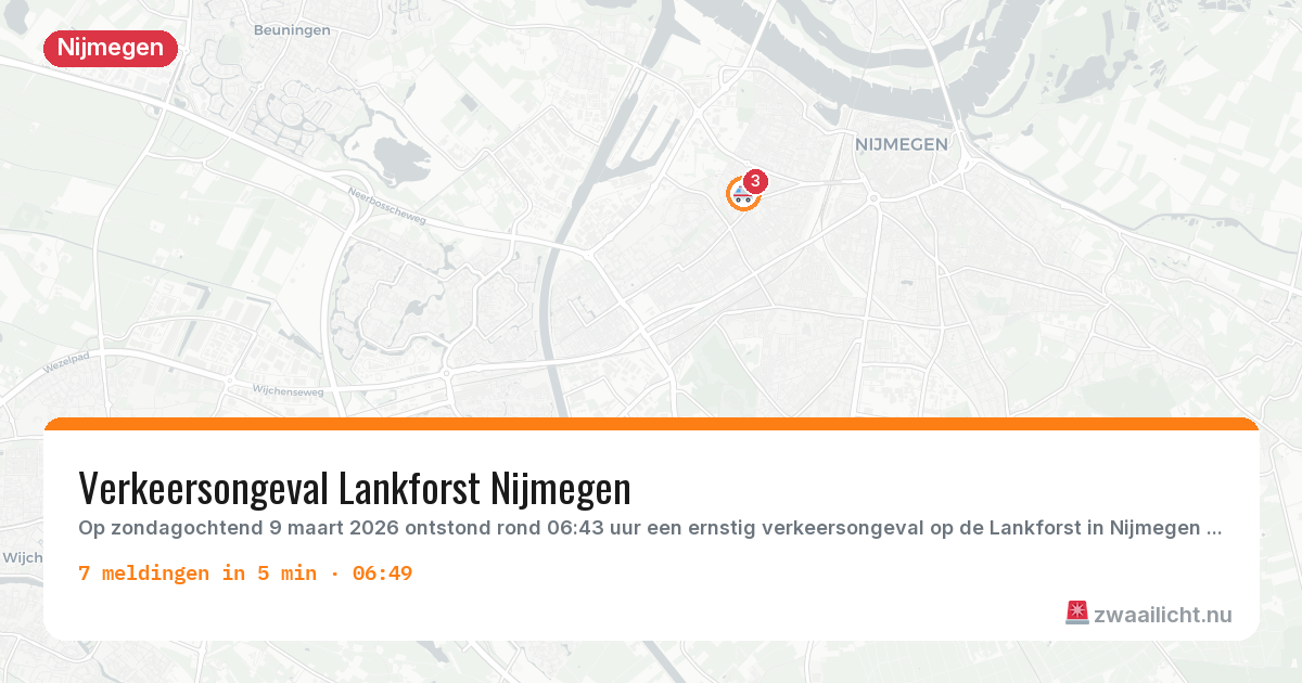 Kaart van de activiteitspiek bij Nijmegen