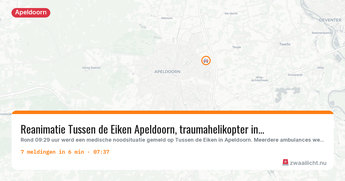 Kaart van de activiteitspiek bij Apeldoorn
